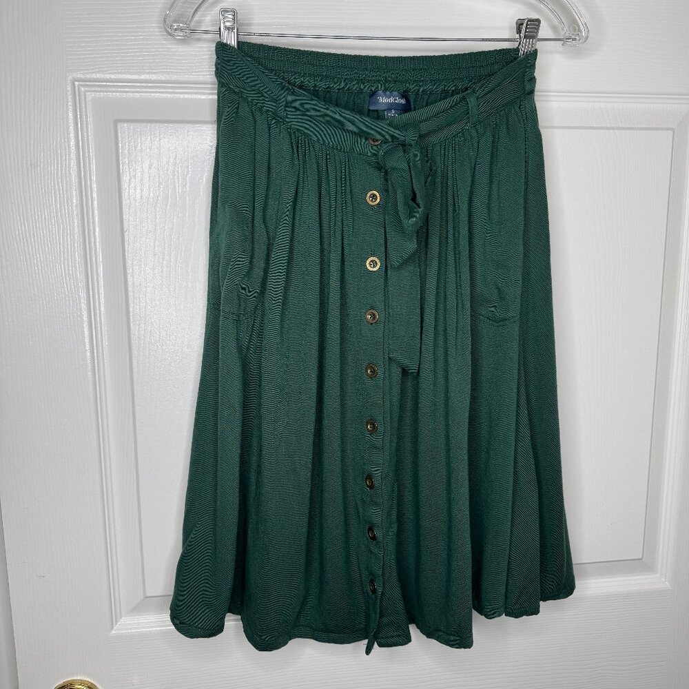 Forest Green Modcloth Button Up Skirt